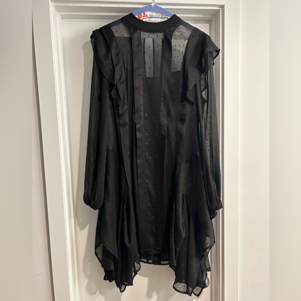 All Saints Fleur Long Sleeve Shimmer Mini Dress, Sz 10, EUC